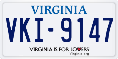 VA license plate VKI9147