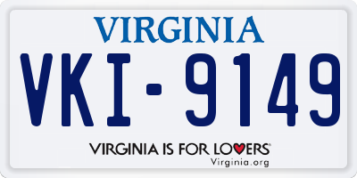 VA license plate VKI9149
