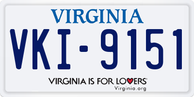 VA license plate VKI9151