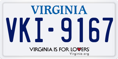 VA license plate VKI9167