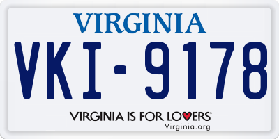 VA license plate VKI9178