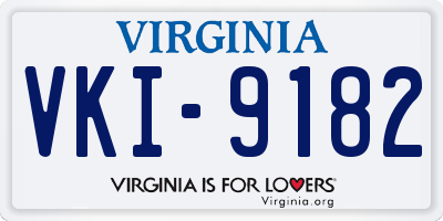 VA license plate VKI9182