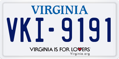 VA license plate VKI9191