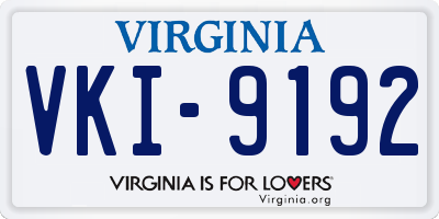 VA license plate VKI9192