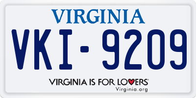 VA license plate VKI9209