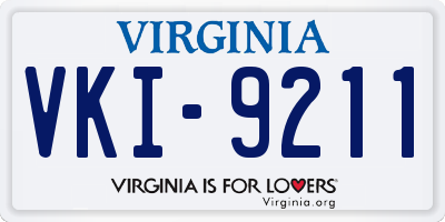 VA license plate VKI9211