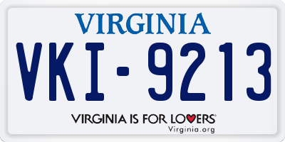VA license plate VKI9213
