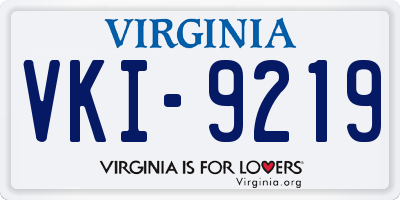 VA license plate VKI9219