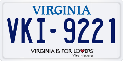 VA license plate VKI9221