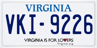 VA license plate VKI9226