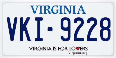 VA license plate VKI9228