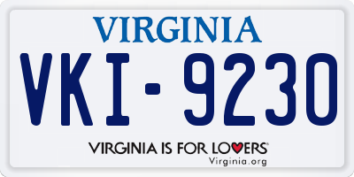 VA license plate VKI9230