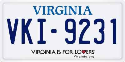 VA license plate VKI9231