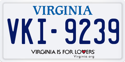 VA license plate VKI9239