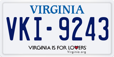 VA license plate VKI9243