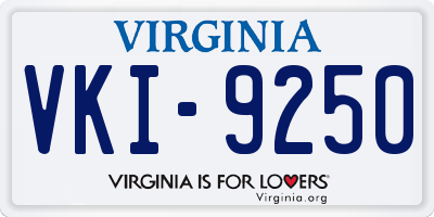 VA license plate VKI9250