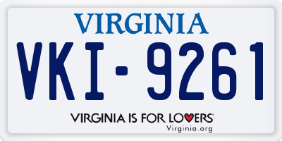 VA license plate VKI9261