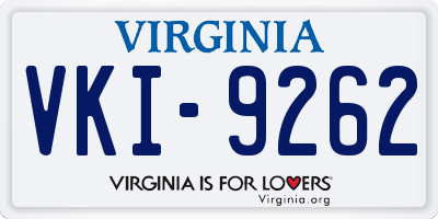 VA license plate VKI9262