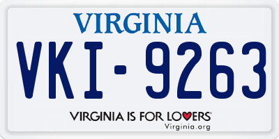 VA license plate VKI9263