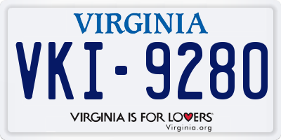 VA license plate VKI9280