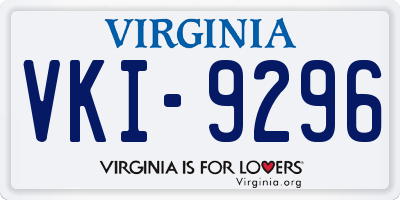 VA license plate VKI9296