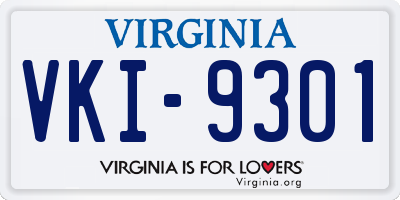 VA license plate VKI9301