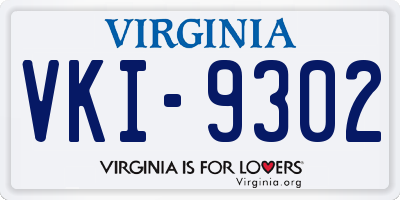 VA license plate VKI9302