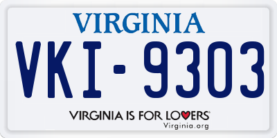 VA license plate VKI9303