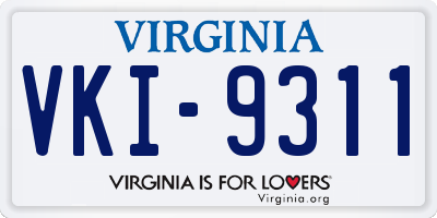 VA license plate VKI9311