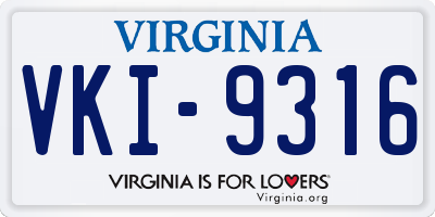 VA license plate VKI9316