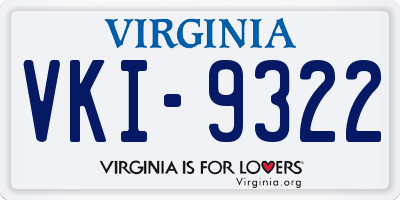 VA license plate VKI9322