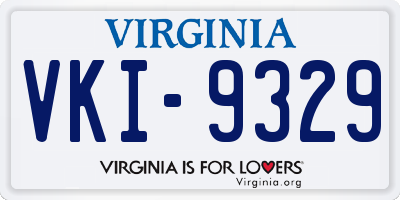 VA license plate VKI9329