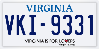 VA license plate VKI9331