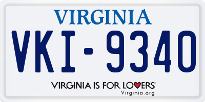 VA license plate VKI9340