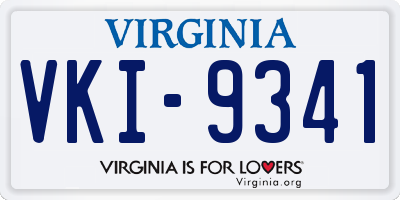 VA license plate VKI9341