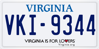 VA license plate VKI9344