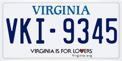 VA license plate VKI9345