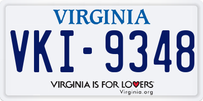 VA license plate VKI9348