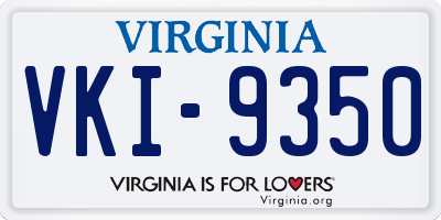 VA license plate VKI9350