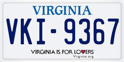 VA license plate VKI9367