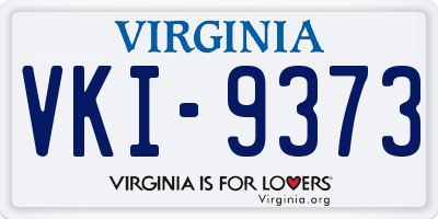 VA license plate VKI9373