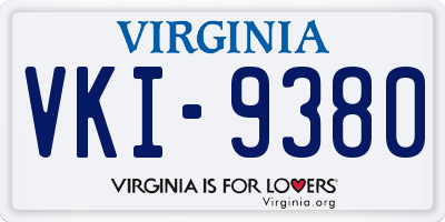 VA license plate VKI9380