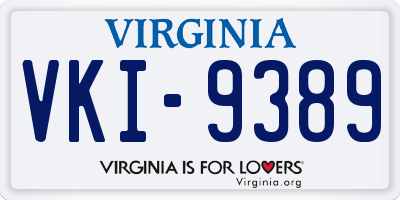 VA license plate VKI9389