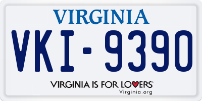 VA license plate VKI9390
