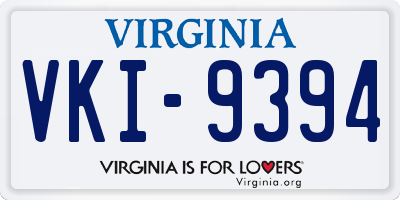 VA license plate VKI9394