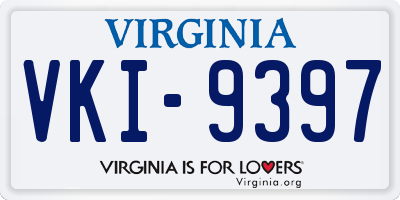 VA license plate VKI9397