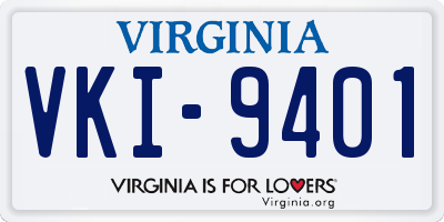 VA license plate VKI9401