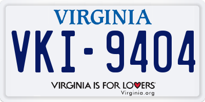 VA license plate VKI9404
