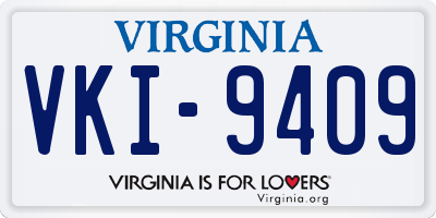 VA license plate VKI9409