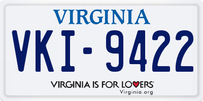 VA license plate VKI9422